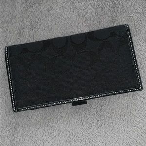 Coach Black Canvas Checkbook Holder